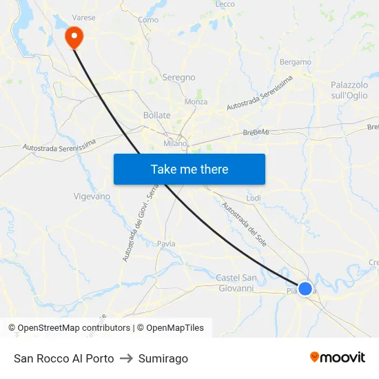 San Rocco Al Porto to Sumirago map