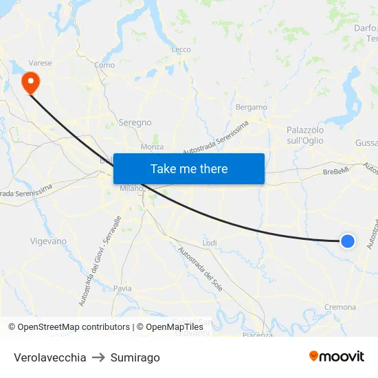 Verolavecchia to Sumirago map