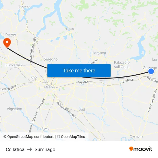 Cellatica to Sumirago map