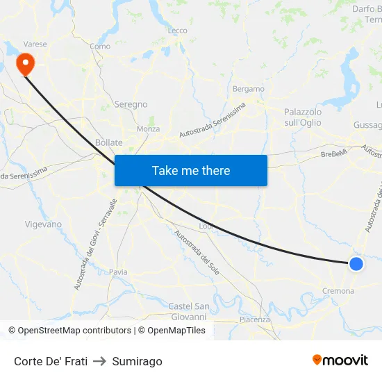 Corte de' Frati to Sumirago map