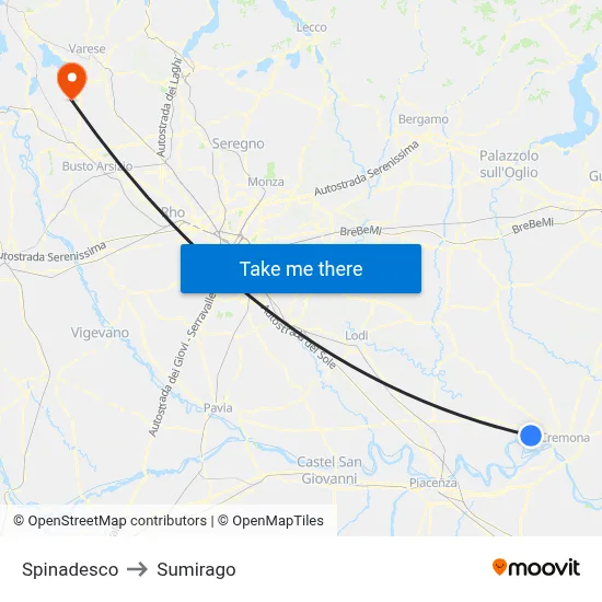 Spinadesco to Sumirago map