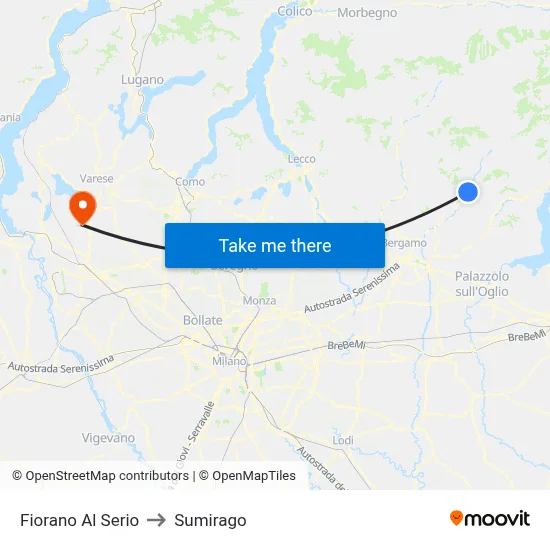 Fiorano al Serio to Sumirago map