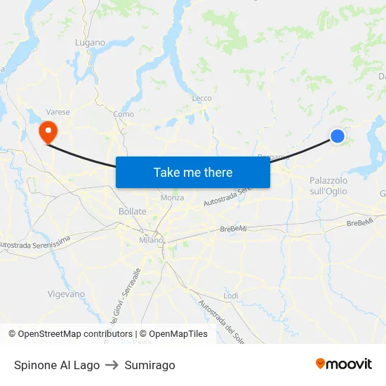Spinone Al Lago to Sumirago map