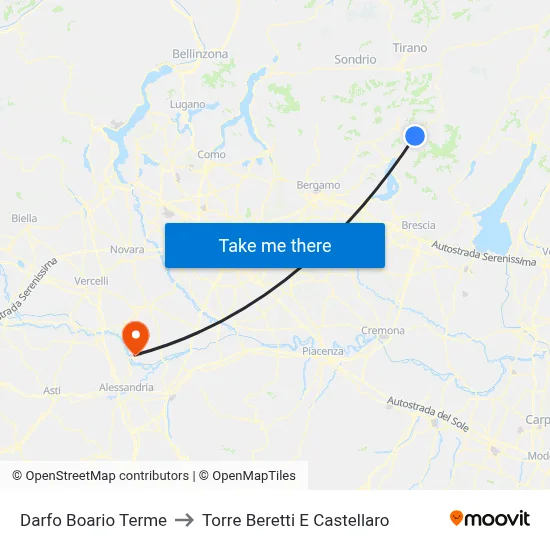 Darfo Boario Terme to Torre Beretti e Castellaro map