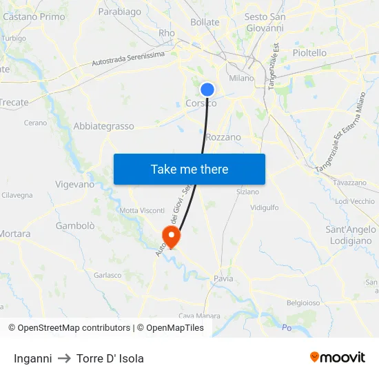 Inganni to Torre D' Isola map
