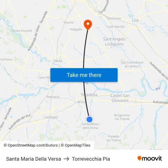 Santa Maria Della Versa to Torrevecchia Pia map