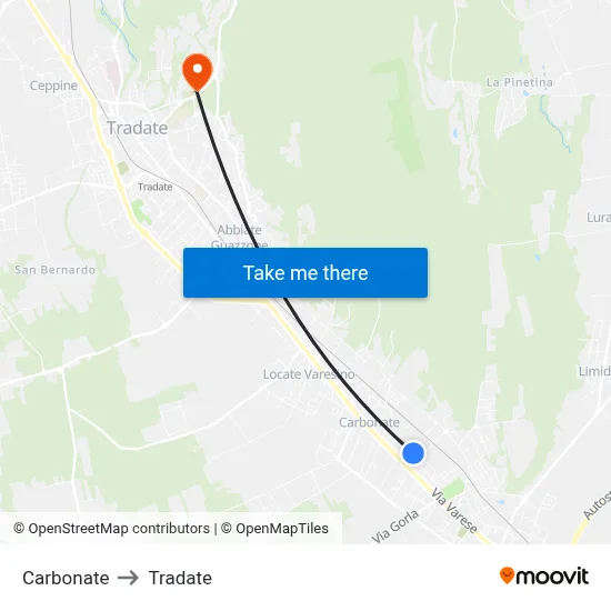 Carbonate to Tradate map
