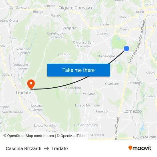 Cassina Rizzardi to Tradate map