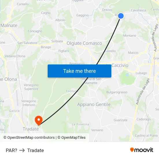 Parre to Tradate map