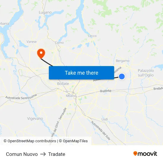 Comun Nuovo to Tradate map