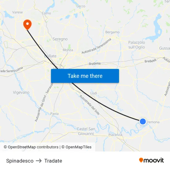 Spinadesco to Tradate map