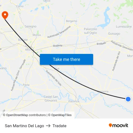 San Martino Del Lago to Tradate map