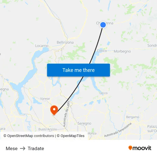 Mese to Tradate map