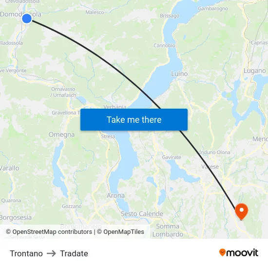 Trontano to Tradate map