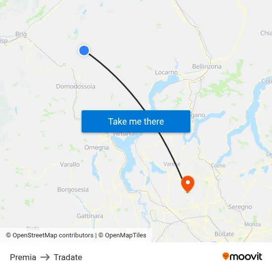 Premia to Tradate map