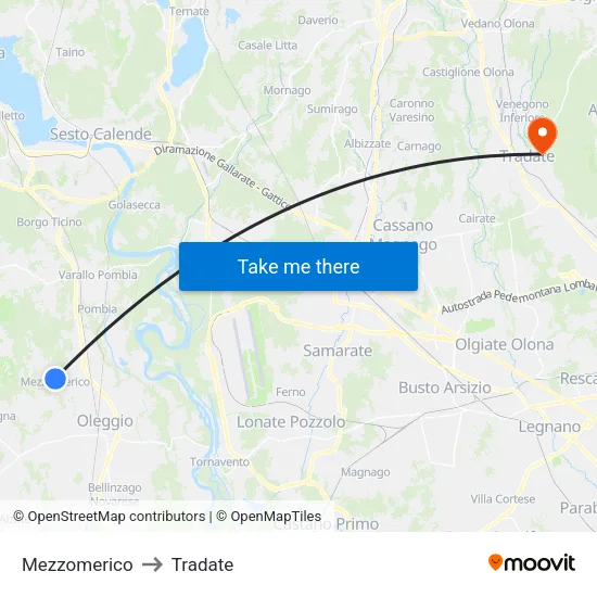 Mezzomerico to Tradate map
