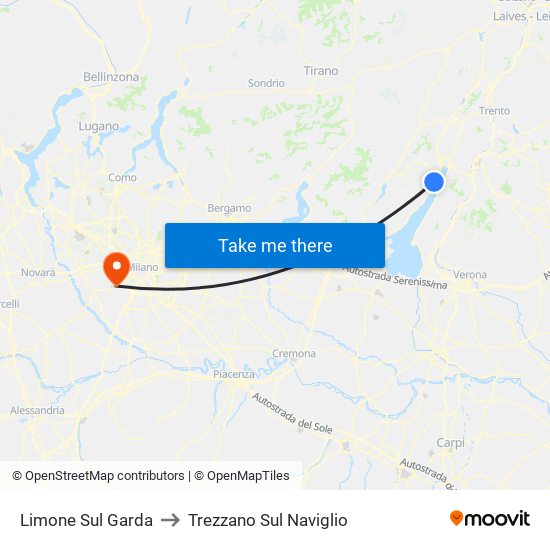 Limone Sul Garda to Trezzano Sul Naviglio map