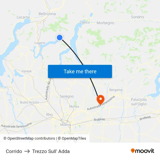 Corrido to Trezzo Sull' Adda map