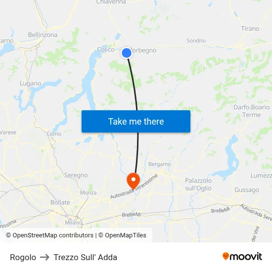 Rogolo to Trezzo Sull' Adda map