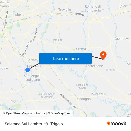 Salerano Sul Lambro to Trigolo map