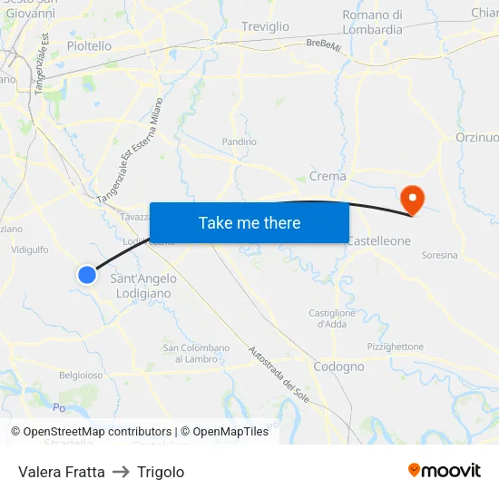 Valera Fratta to Trigolo map