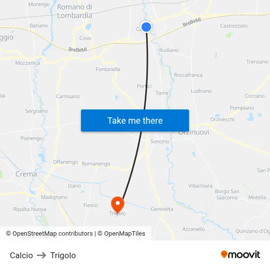 Soccer to Trigolo map