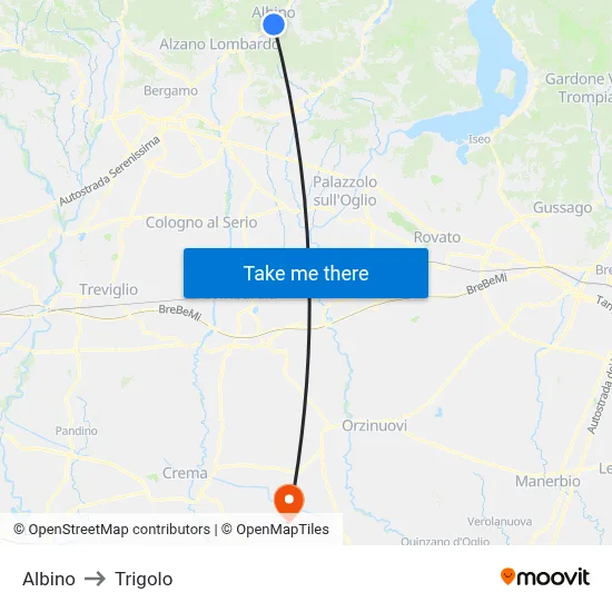 Albino to Trigolo map