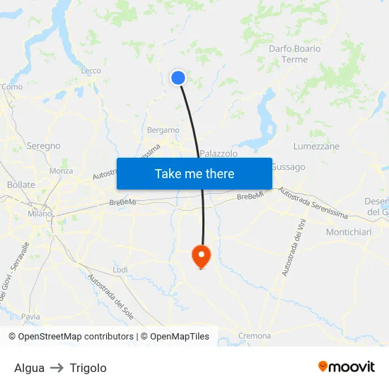 Algua to Trigolo map