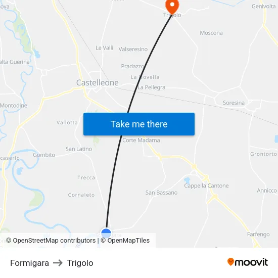 Formigara to Trigolo map