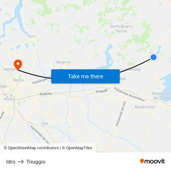 Idro to Triuggio map