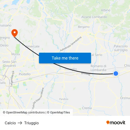 Soccer to Triuggio map