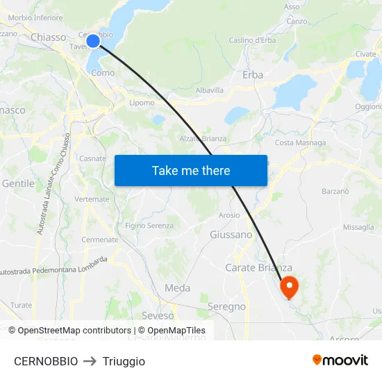 CERNOBBIO to Triuggio map