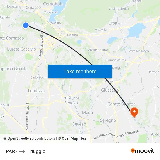 Parre to Triuggio map