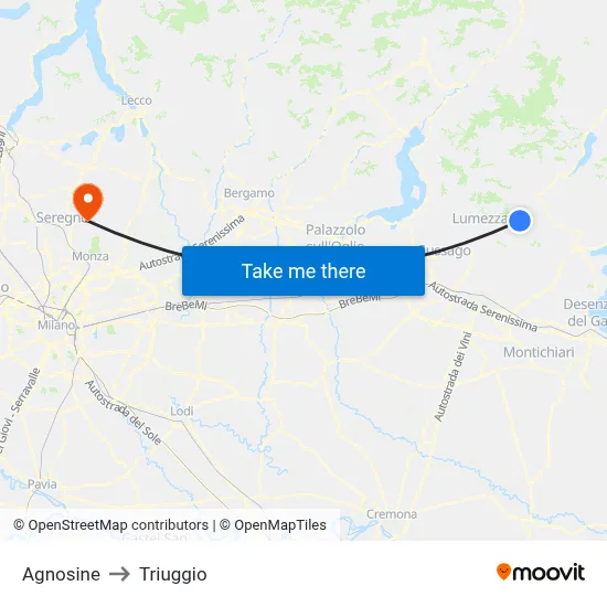 Agnosine to Triuggio map