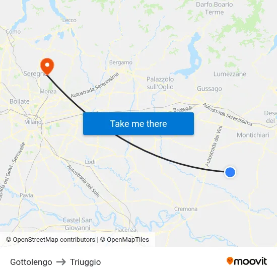 Gottolengo to Triuggio map