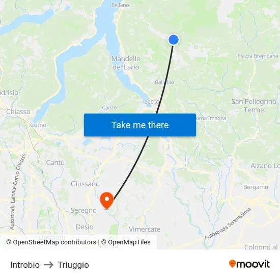 Introbio to Triuggio map