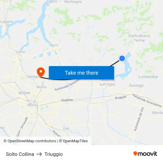 Solto Collina to Triuggio map