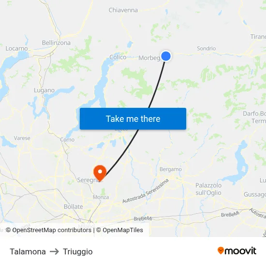 Talamona to Triuggio map