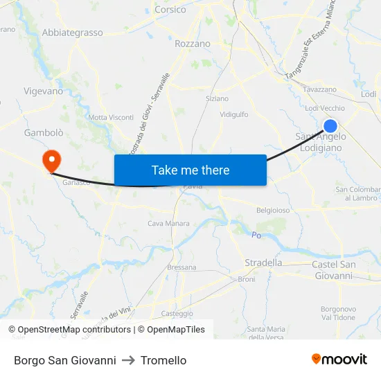 San Giovanni Borough to Tromello map