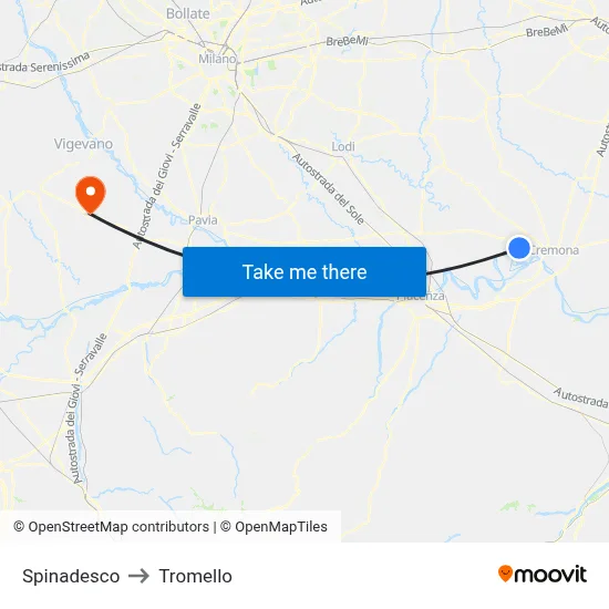 Spinadesco to Tromello map
