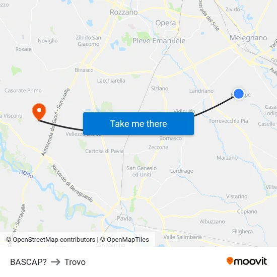 Bascap to Trovo map