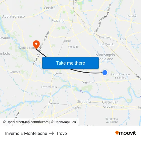 Inverno E Monteleone to Trovo map