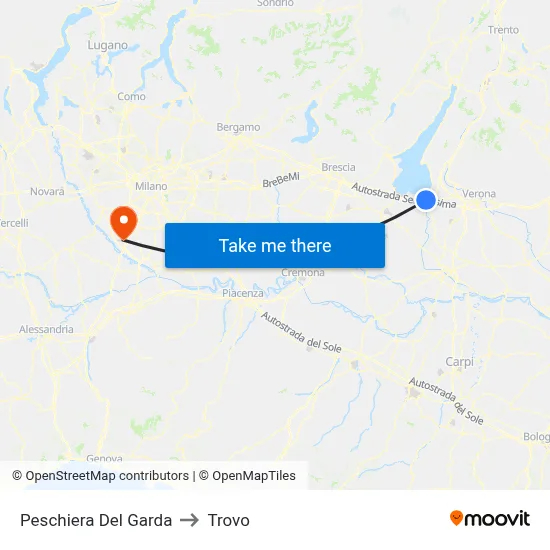 Peschiera Del Garda to Trovo map
