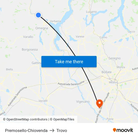 Premosello-Chiovenda to Trovo map