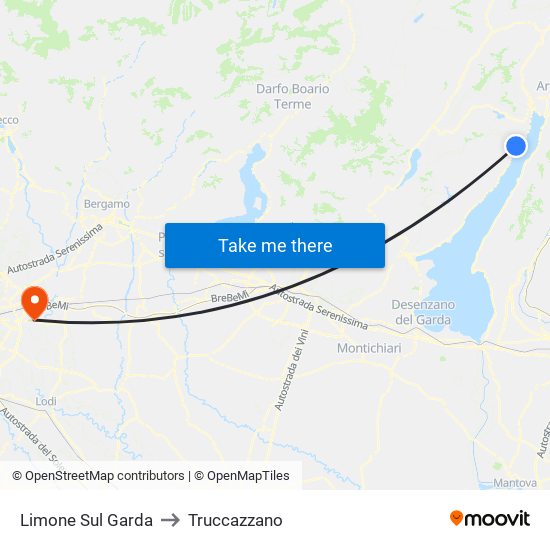 Limone Sul Garda to Truccazzano map