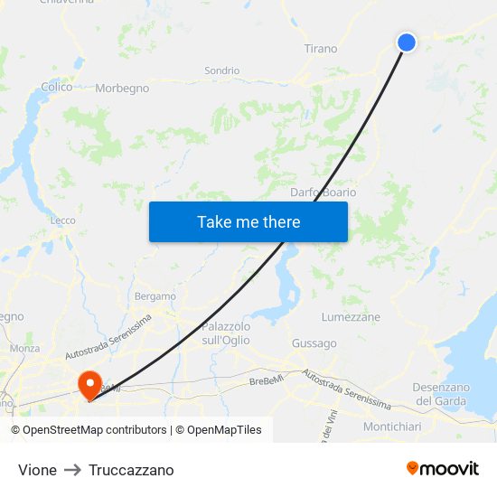 Vione to Truccazzano map