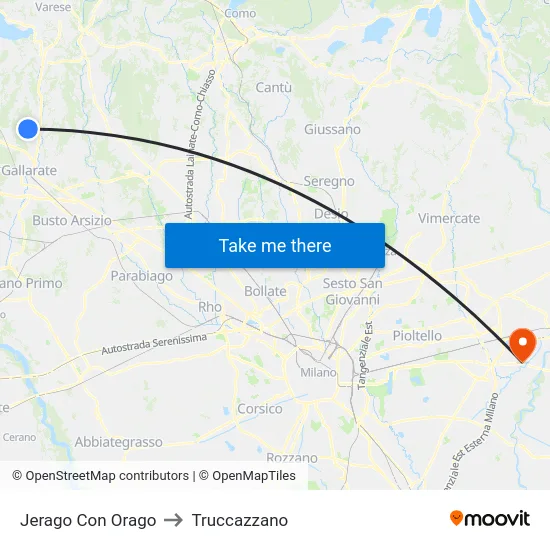 Jerago con Orago to Truccazzano map