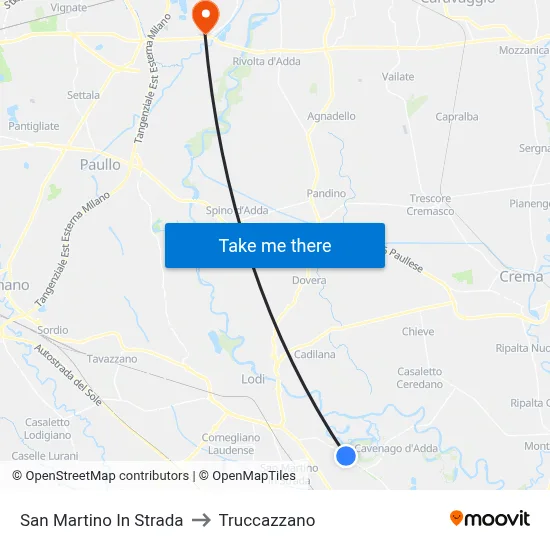 San Martino In Strada to Truccazzano map