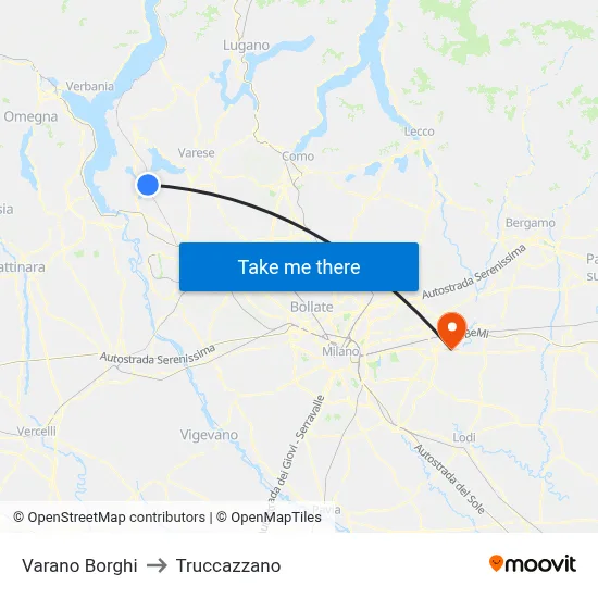 Varano Borghi to Truccazzano map
