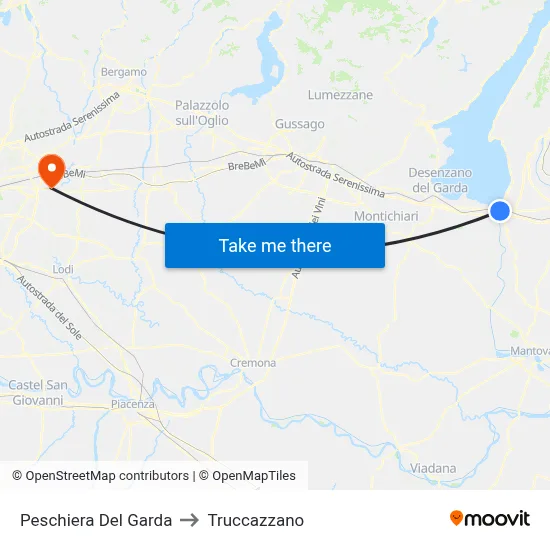 Peschiera Del Garda to Truccazzano map